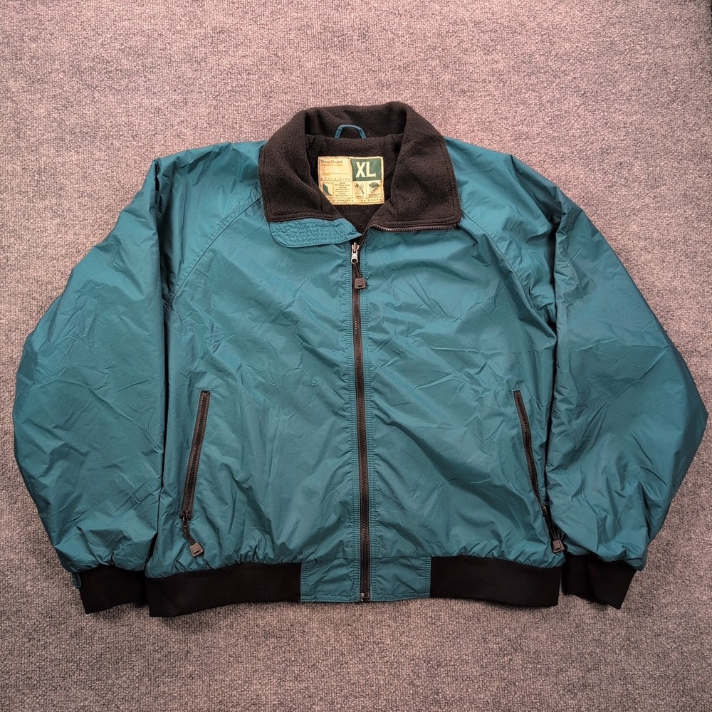 WearGuard Taslan Nylon Bomber Jacket Mens XL Teal Fleece Lined Stormproof 414N